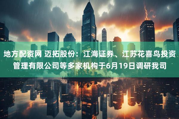 地方配资网 迈拓股份：江海证券、江苏花喜鸟投资管理有限公司等多家机构于6月19日调研我司